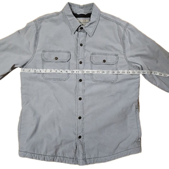 L.L. Bean Men M Reg Light Grey Button Up Jacket Sherpa Line Chest Pockets Casual - Picture 3 of 7
